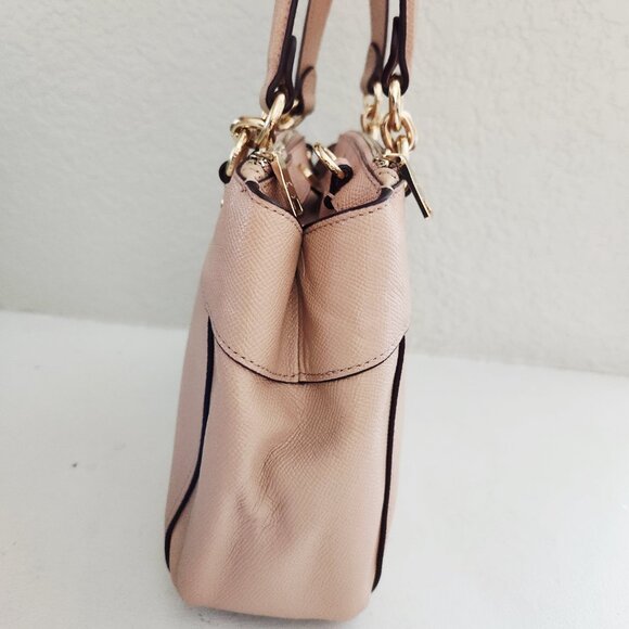 Like New Coach Mini Brooke Blush Leather Shoulder Bag Purse - Picture 6 of 17